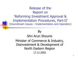 Report on Reforming Investment Approval & Implementation
