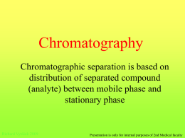 Chromatography - Univerzita Karlova v Praze