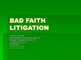 Pennsylvania Bad Faith Law - Home Page | Fineman Krekstein