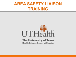Area Safety Liaison Web Based Training