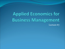Applied Economics for Business Management