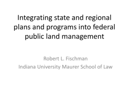 Integrating state and regional plans and programs into