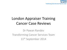 London Appraiser Training Cancer SEA