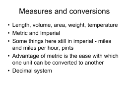 Measures and conversions