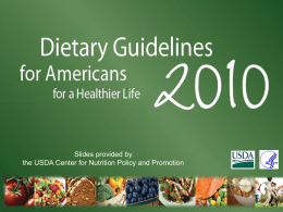 Dietary Guidelines for Americans 2010