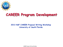 PROPOSAL WRITING WORKSHOP - Florida State University