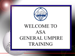 ASA Umpire General Training
