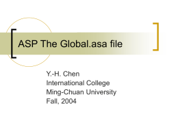 ASP The Global.asa file