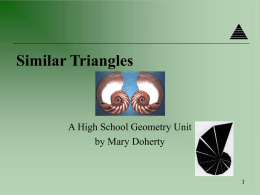 Similar Triangles - Pascack Valley Regional High School