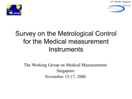 Survey on the Metrological Control for the Medical