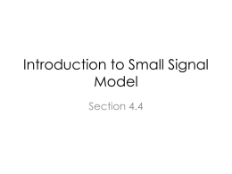 Introduction to Small Signal Model
