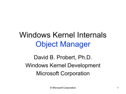 Windows Kernel Internals Object Manager