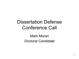 Proposal Defense Conference Call