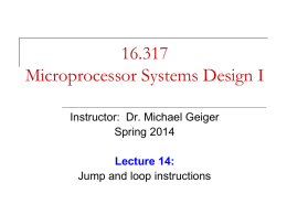 Microprocessors I - University of Massachusetts Lowell