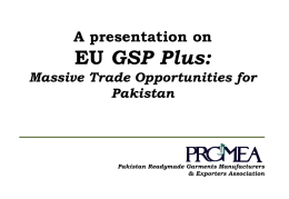 Presentation on GSP Plus