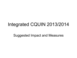 Integrated CQUIN 2013/2014