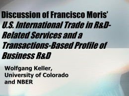 Discussion of Francisco Moris’ U.S. International Trade in