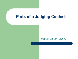 Parts of a Judging Contest