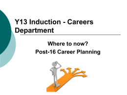 Y13 Induction - Careers Dept