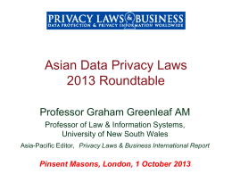 Asia-Pacific data privacy: 2011, year of revolution?