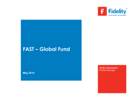 FAST – Global Strategy Additional α = Global Stock Picking