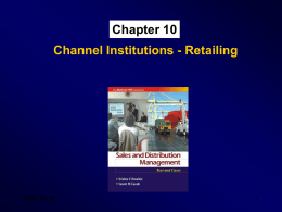 Channel Institutions - Retailing