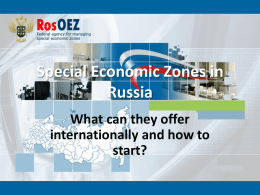 Special Economic Zones in Russia