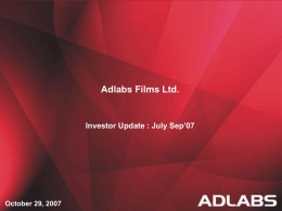 Investor Presentation, September 2007