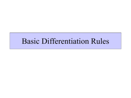 Basic Differentiation Rules