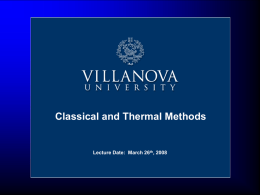 Classical Methods - Villanova University