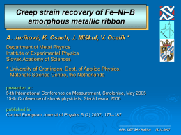 Creep strain recovery of Fe–Ni–B amorphous metallic ribbon