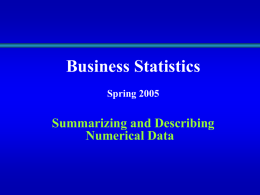 Summarizing and Describing Numerical Data