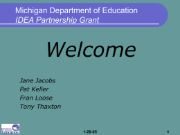 Michigan Department of Education IDEA Partnership