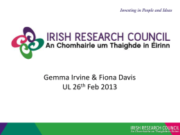 Irish Research Council - UL University of Limerick