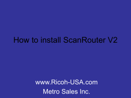 Install ScanRouter V2