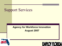 Support Services - FloridaJobs.org