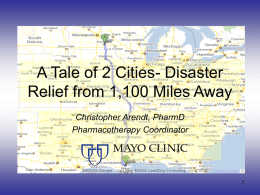 A Tale of 2 Cities- Disaster Relief from 1,100 Miles Away