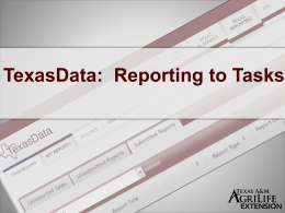 TexasData Reporting Introduction