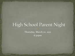 High School Parent Night