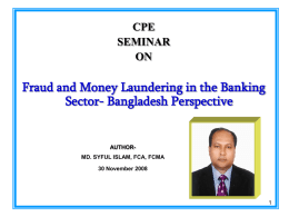 Fraud and Money Laundering in the banking sector