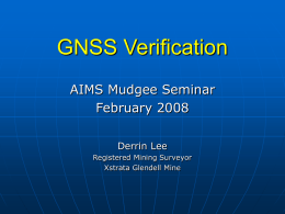 GNSS Validation - Australian Institute of Mine Surveyors