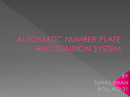 AUTOMATIC NUMBER PLATE RECOGNITION SYSTEM