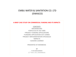 BRIEF OF EMBU WATER & SANITATION CO. LTD
