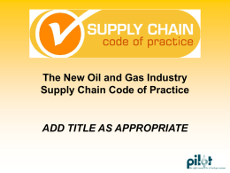 Supply Chain Code of Practice