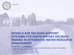 River Basin Management Plans and Decision Support