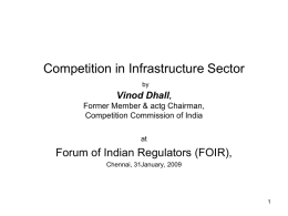 Competition in Infrastructure Sector By Vinod Dhall