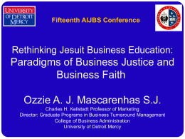 Rethinking Jesuit Business Education: Paradigms of