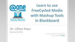 Learn to use FreeCycled Media with Mashup Tools in Blackboard