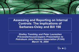 Assessing Internal Controls - New Imperative