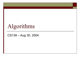 What is an Algorithm? - James Madison University
